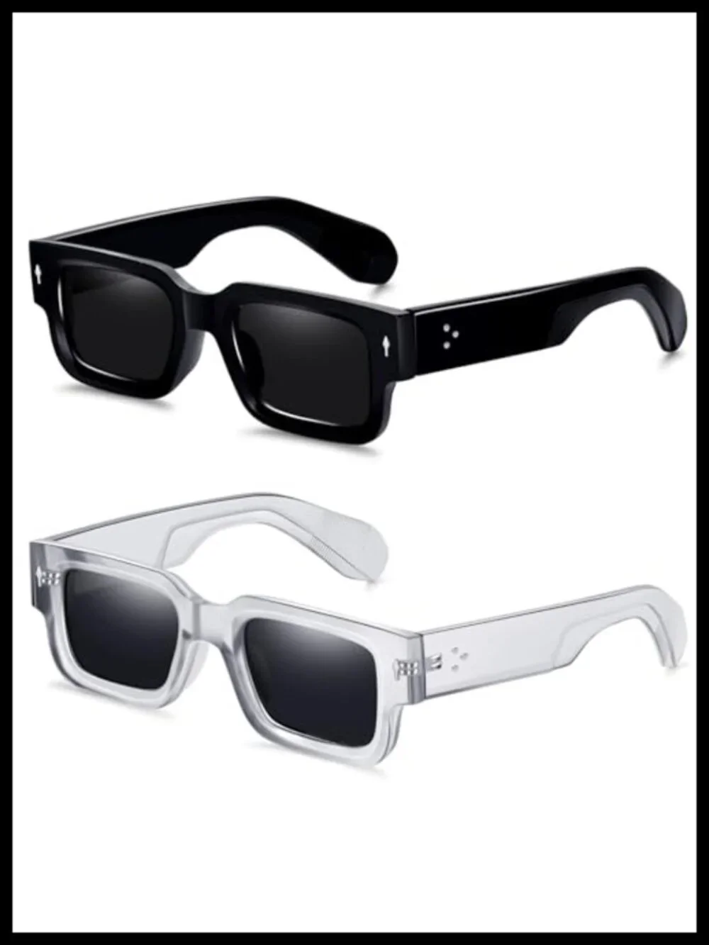Trendy Chunky Square Frame Sunglasses UV400 Protection